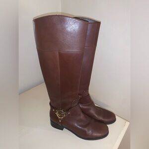 SALE Michael Kors Brown Leather Riding Boots sz 7.5